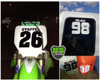 Single Color Race Number Decals With Name