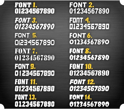 Multicolored Race Numbers with Name -Printed & Laminated- - MxNumbers