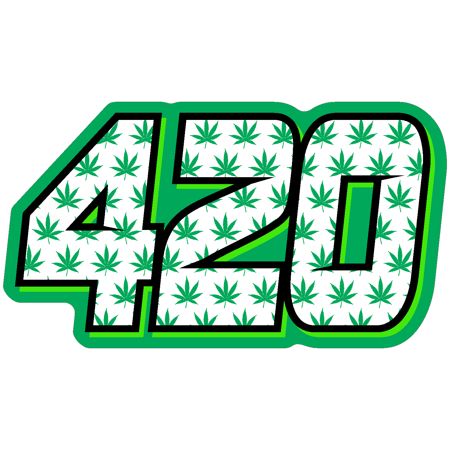 Marijuana Print Race Number Decals