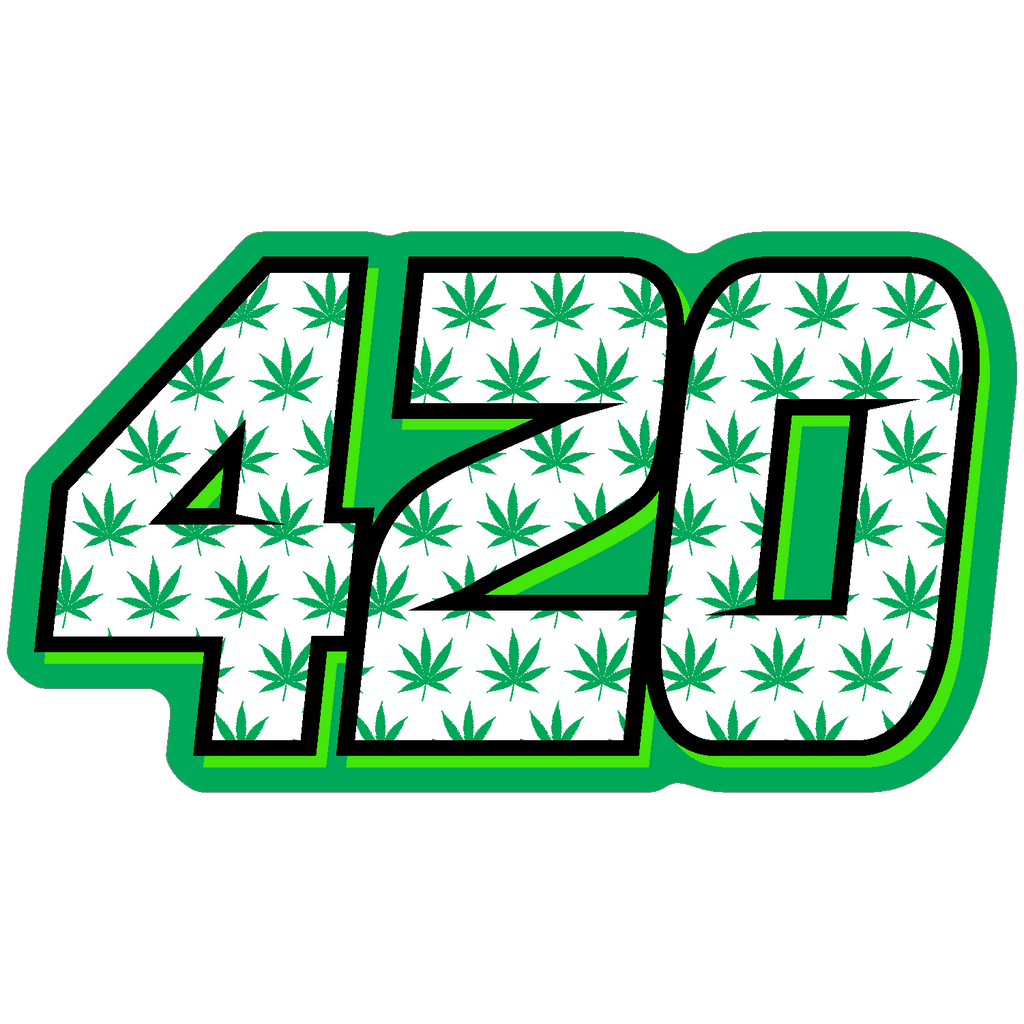 Marijuana Print Race Number Decals