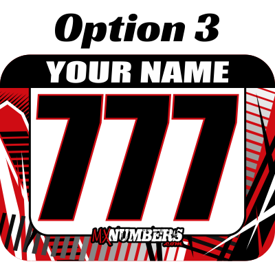 Race Numbers with Name -Road Rash Design - MxNumbers