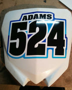 Multicolored Race Numbers with Name - 3 Color Design -