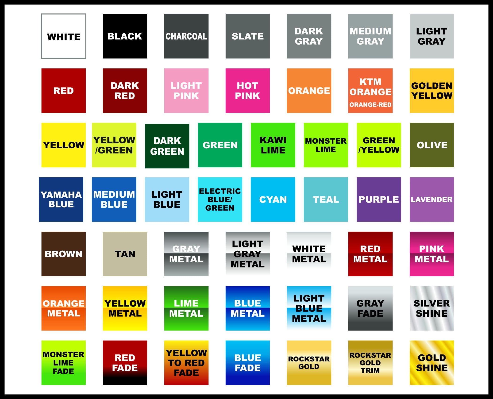 Multicolored Race Number Decal Graphics - 6s Design -