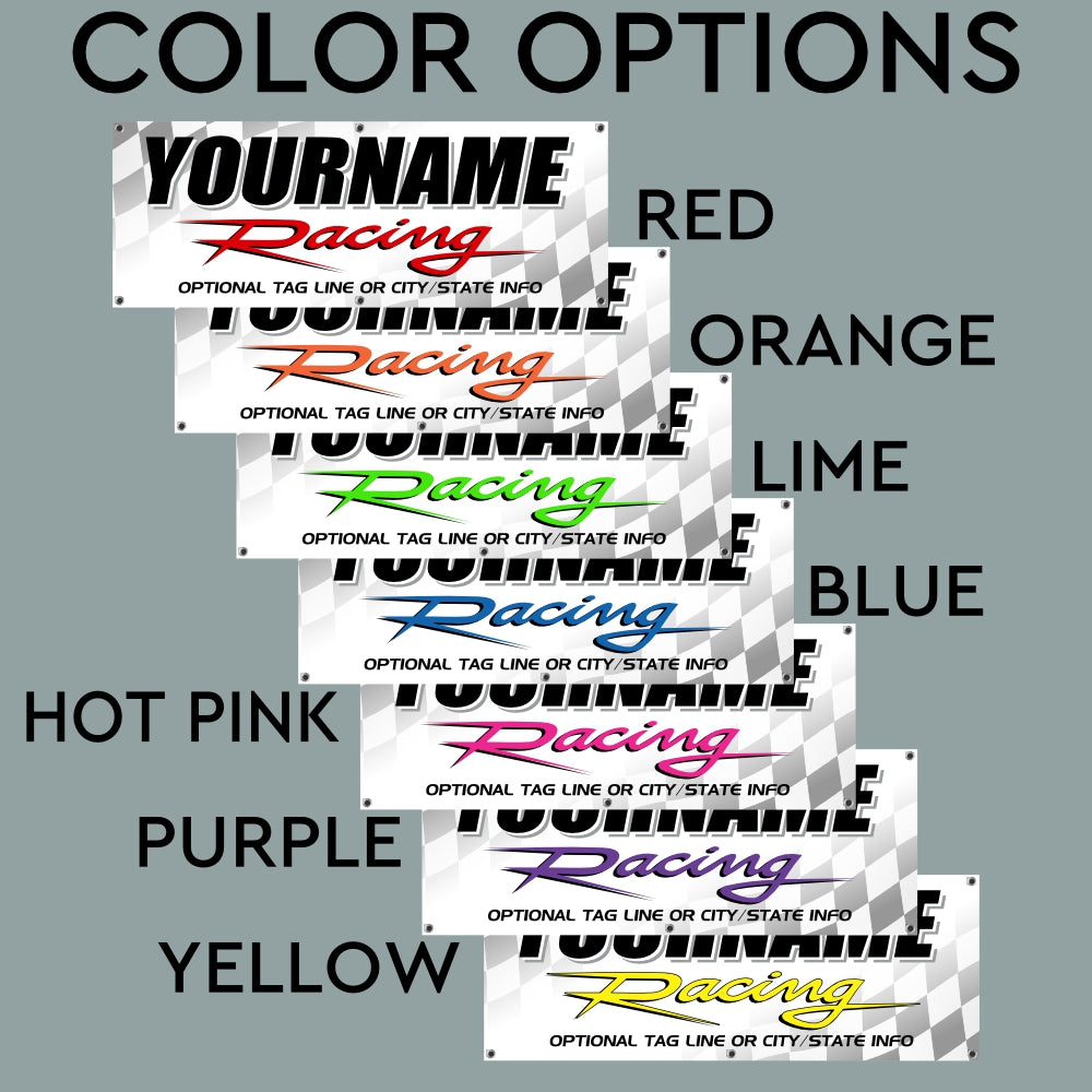 Race Team Banner | Custom with your Text and Color