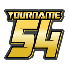 Multicolored Race Numbers with Name -Printed & Laminated- Drop Shadow Design - MxNumbers