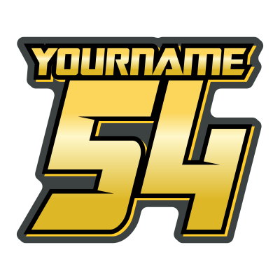 Multicolored Race Numbers with Name -Printed & Laminated- Drop Shadow Design - MxNumbers