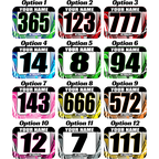 Race Numbers with Name -Road Rash Design - MxNumbers