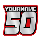 Multicolored Race Numbers with Name -Printed & Laminated- Drop Shadow Design - MxNumbers