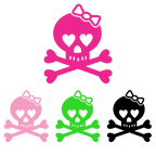 Skull with Bow Decal - MxNumbers