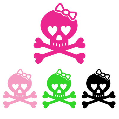 Skull with Bow Decal - MxNumbers