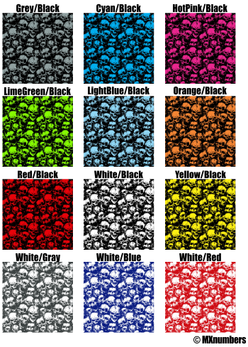 Skull Print Race Numbers -Printed & Laminated- - MxNumbers