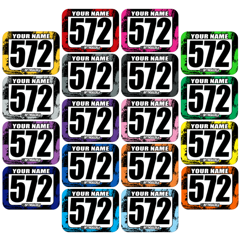 Race Numbers with Name -Splash O'Color Design- - MxNumbers
