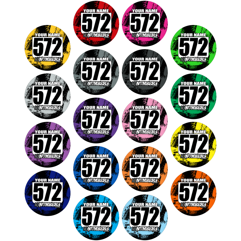 Pair of Mud Plug Decals for Hyper Tech Wheel -Splash O' Color Design - MxNumbers