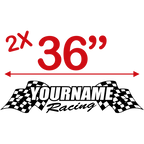Custom Your Name Racing Flag Graphic Single Color - MxNumbers