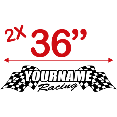 Custom Your Name Racing Flag Graphic Single Color - MxNumbers