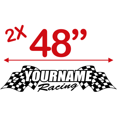 Custom Your Name Racing Flag Graphic Single Color - MxNumbers
