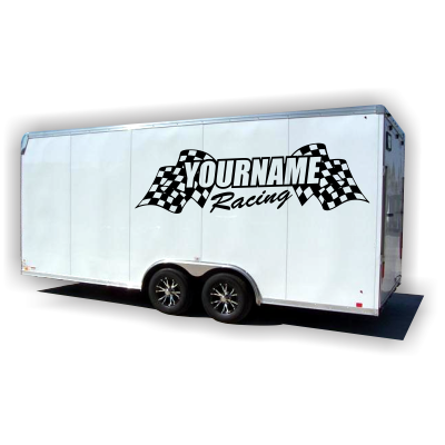 Custom Your Name Racing Flag Graphic Single Color - MxNumbers