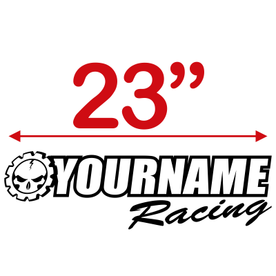 Skull Gear with Custom Text Racing Graphic Single Color - MxNumbers