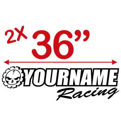 Skull Gear with Custom Text Racing Graphic Single Color - MxNumbers