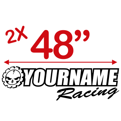 Skull Gear with Custom Text Racing Graphic Single Color - MxNumbers