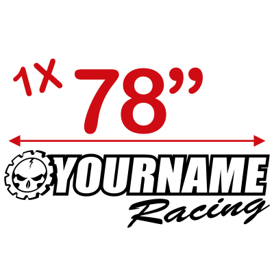 Skull Gear with Custom Text Racing Graphic Single Color - MxNumbers