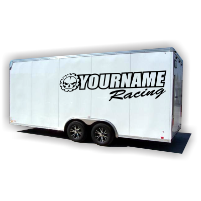 Skull Gear with Custom Text Racing Graphic Single Color - MxNumbers