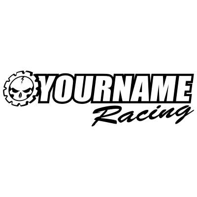 Skull Gear with Custom Text Racing Graphic Single Color - MxNumbers