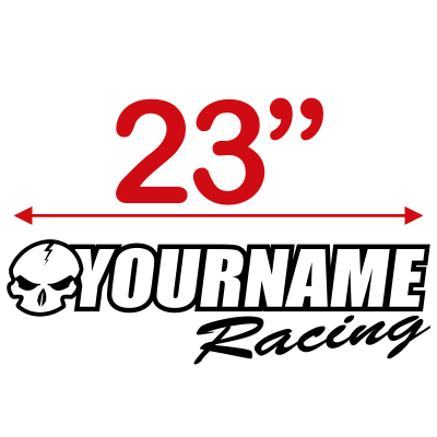 Skull with Custom Text Racing Graphic Decal Single Color - MxNumbers