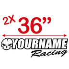 Skull with Custom Text Racing Graphic Decal Single Color - MxNumbers