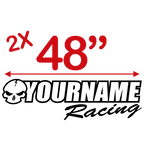 Skull with Custom Text Racing Graphic Decal Single Color - MxNumbers