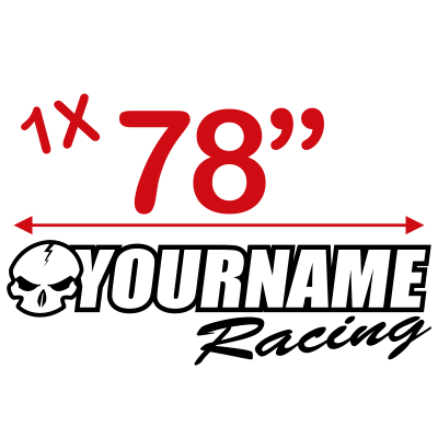 Skull with Custom Text Racing Graphic Decal Single Color - MxNumbers
