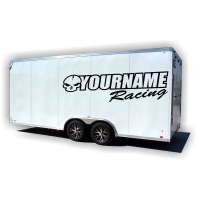 Skull with Custom Text Racing Graphic Decal Single Color - MxNumbers