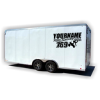 Custom Name or Text with Race Flag, Number & MX Silhouette Graphic Single Color - MxNumbers