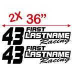 Custom Your Text & Number Racing Graphics in Single Color - MxNumbers