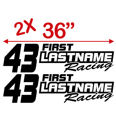 Custom Your Text & Number Racing Graphics in Single Color - MxNumbers