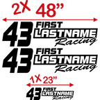 Custom Your Text & Number Racing Graphics in Single Color - MxNumbers