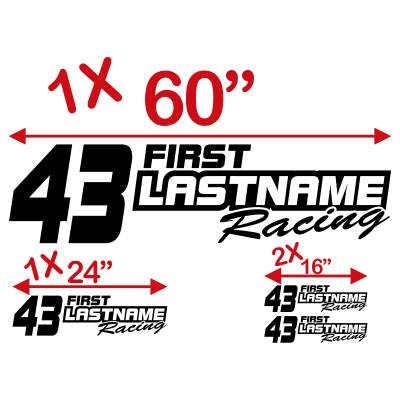 Custom Your Text & Number Racing Graphics in Single Color - MxNumbers