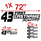 Custom Your Text & Number Racing Graphics in Single Color - MxNumbers