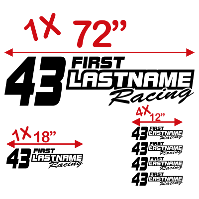 Custom Your Text & Number Racing Graphics in Single Color - MxNumbers