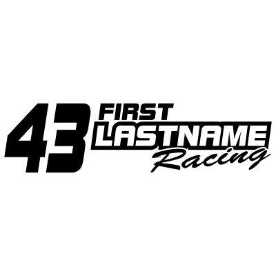 Custom Your Text & Number Racing Graphics in Single Color - MxNumbers