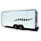 Checkered Stripes Trailer Graphics - MxNumbers