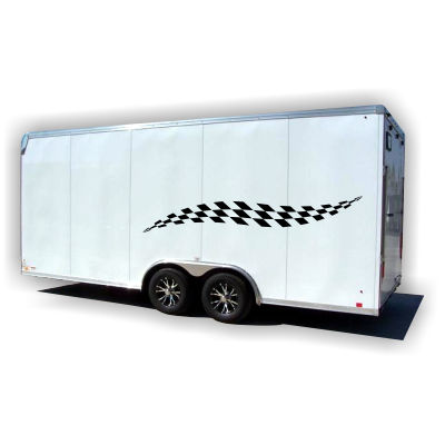 Checkered Stripes Trailer Graphics - MxNumbers