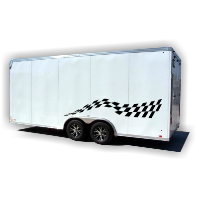 Checkered Stripes Trailer Decals - MxNumbers