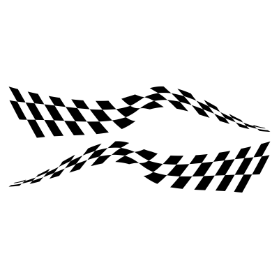 Checkered Stripes Trailer Decals - MxNumbers