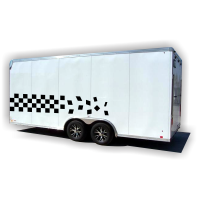 Checkered Stripes Trailer Decals - MxNumbers