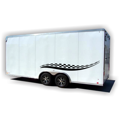 Checkered Stripes Trailer Decals - MxNumbers