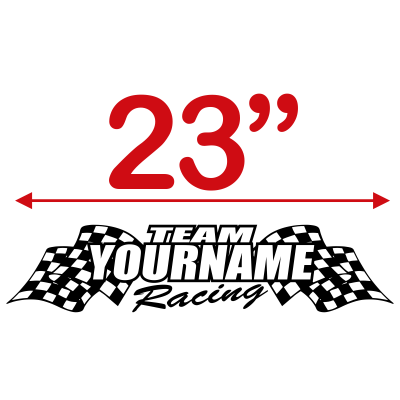 Team Custom Your Name with Race Flag Graphic Single Color - MxNumbers