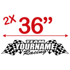 Team Custom Your Name with Race Flag Graphic Single Color - MxNumbers