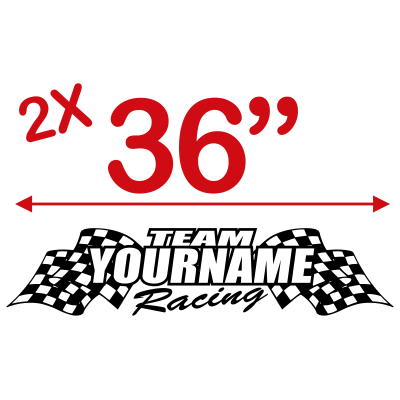 Team Custom Your Name with Race Flag Graphic Single Color - MxNumbers