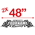 Team Custom Your Name with Race Flag Graphic Single Color - MxNumbers